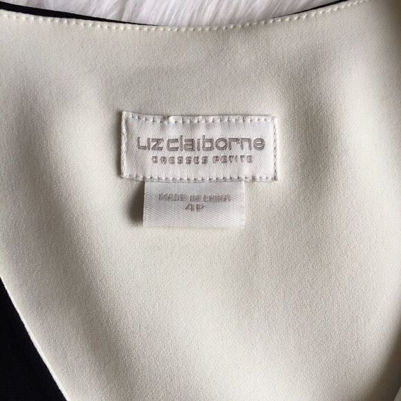 NWT Black  Liz Claiborne Dress Size 4P - Picture 2 of 4